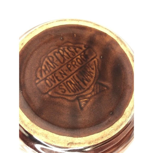 Vtg MARCREST OvenProof STONEWARE Brown Daisy Dot 1.5 QT CASSEROLE DISH w/LID USA - Picture 8 of 9